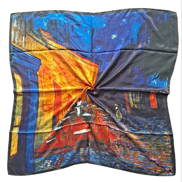 💖 2/$30 Square Satin abstract art oil painting Hair neck or purse Scarf New - Picture 4 of 16